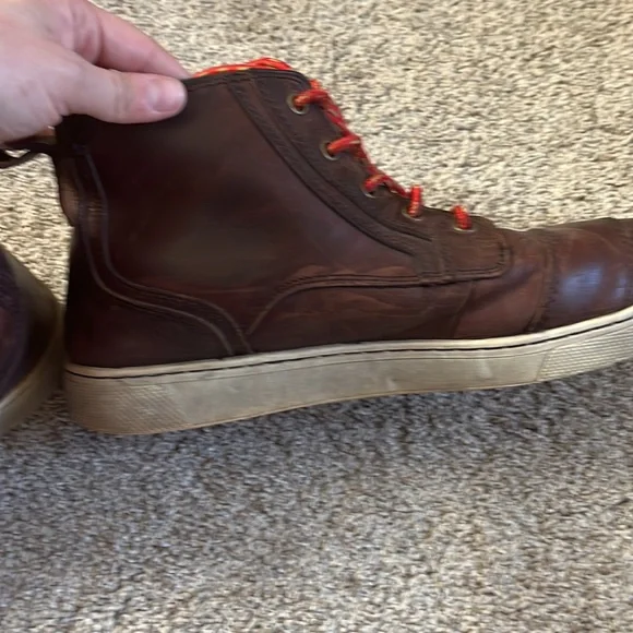 Men’s brown leather Harley Davidson lace up high top shoes. Size 10. - Picture 10 of 11